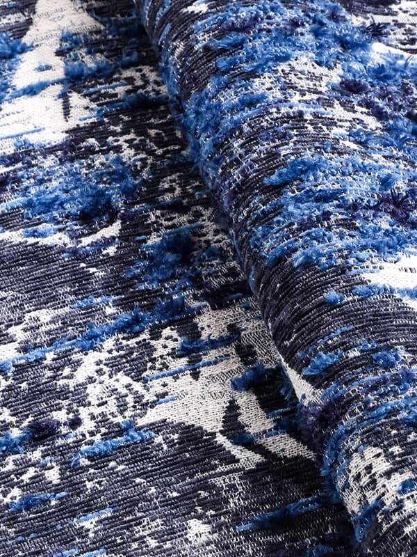 OCEAN Blue - Hued Abstract Jacquard Fabric